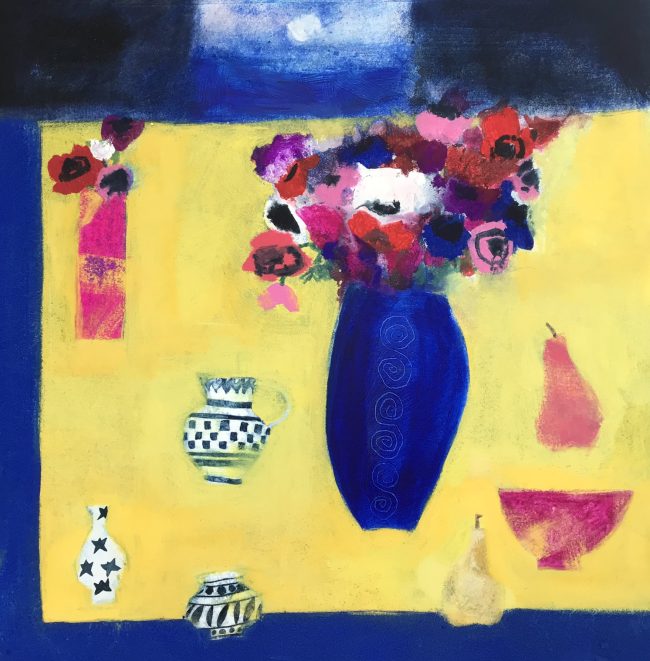 Moonlight Anemones on yellow