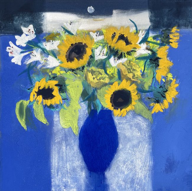 Autumn Moonlight on the last Sunflowers